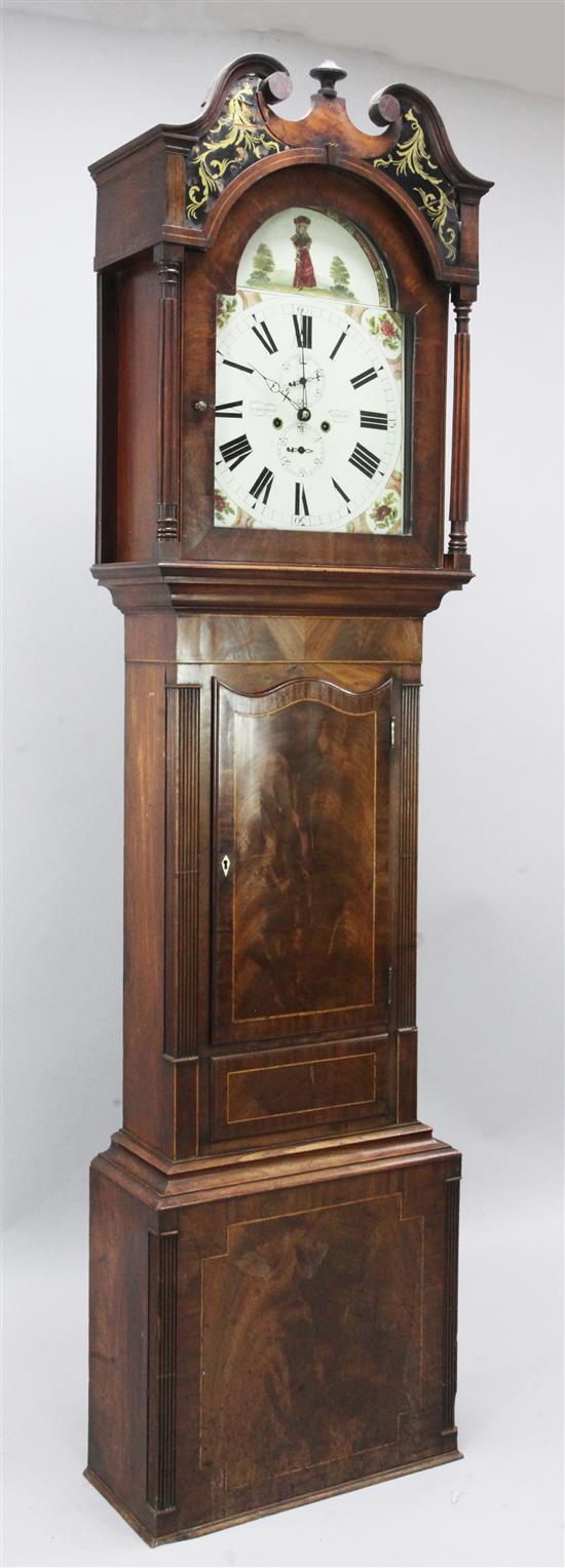 James Davidson of Girvan. A Regency mahogany eight day longcase clock, H.7ft 1in.